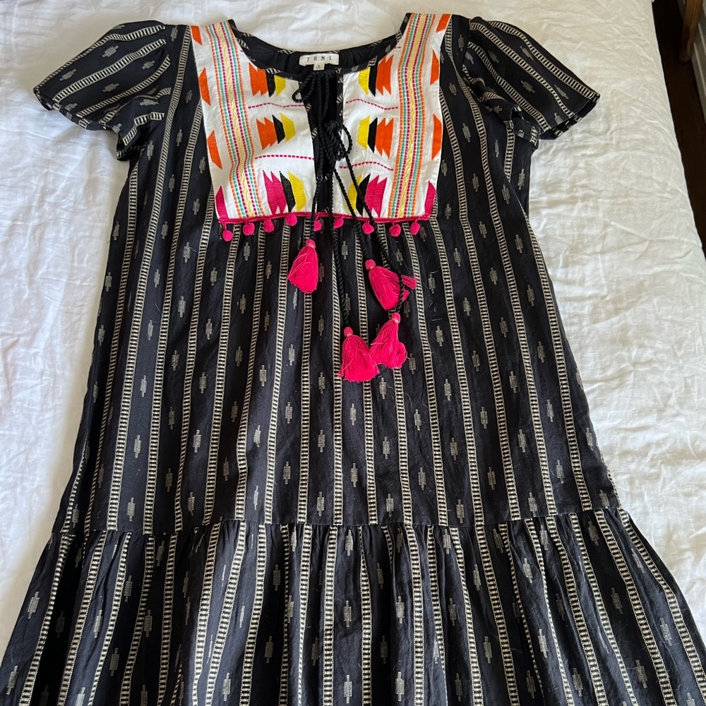 Black embroidered dress